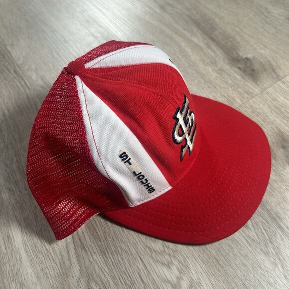 Vintage St Louis Cardinals Hat Snapback MLB AJD Stripe Red Trucker Cap USA Made - Picture 7 of 8